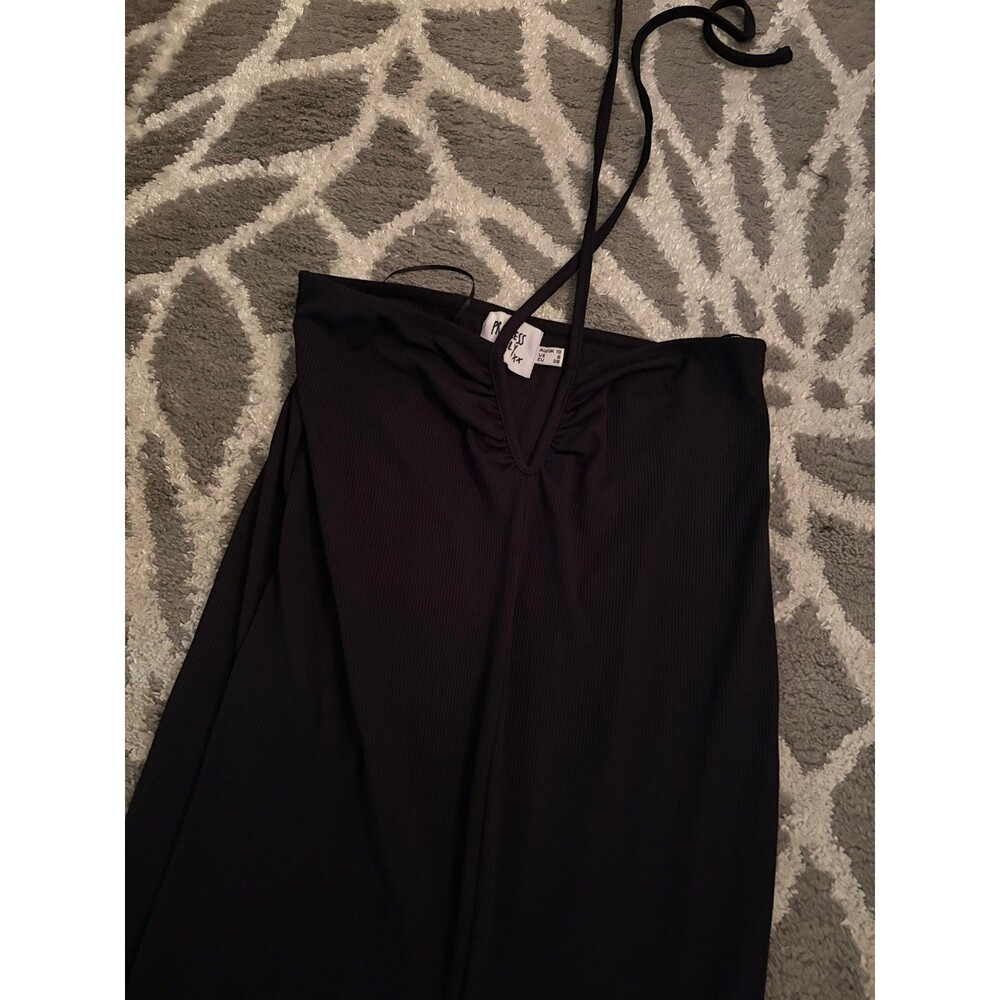 Black Princess Polly Maxi Skirt with Drop V Waist and Slit